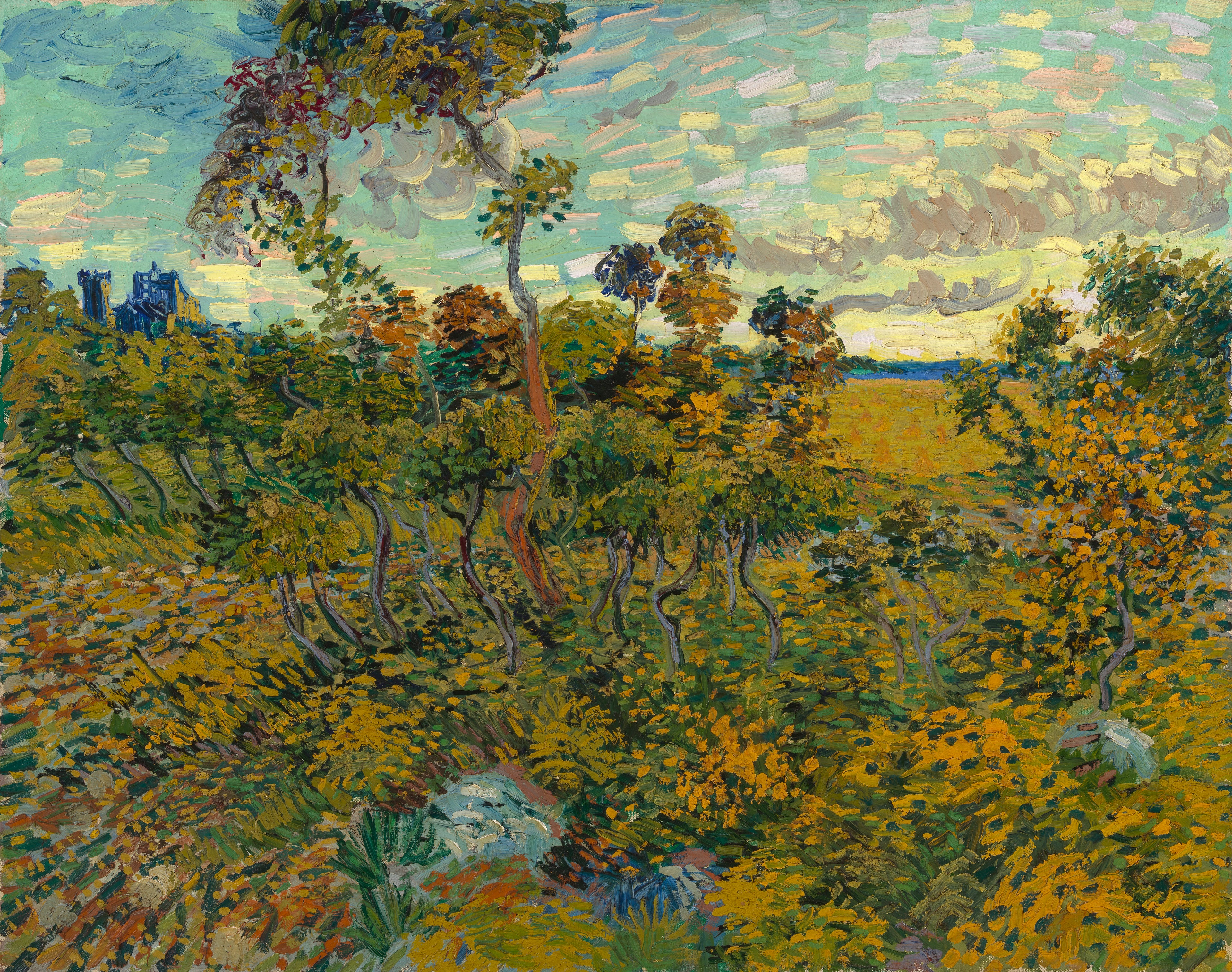 Reproduction du tableau « coucher de soleil à Montmajour - Vincent van Gogh » par Alpha Reproduction en peinture à l’huile
