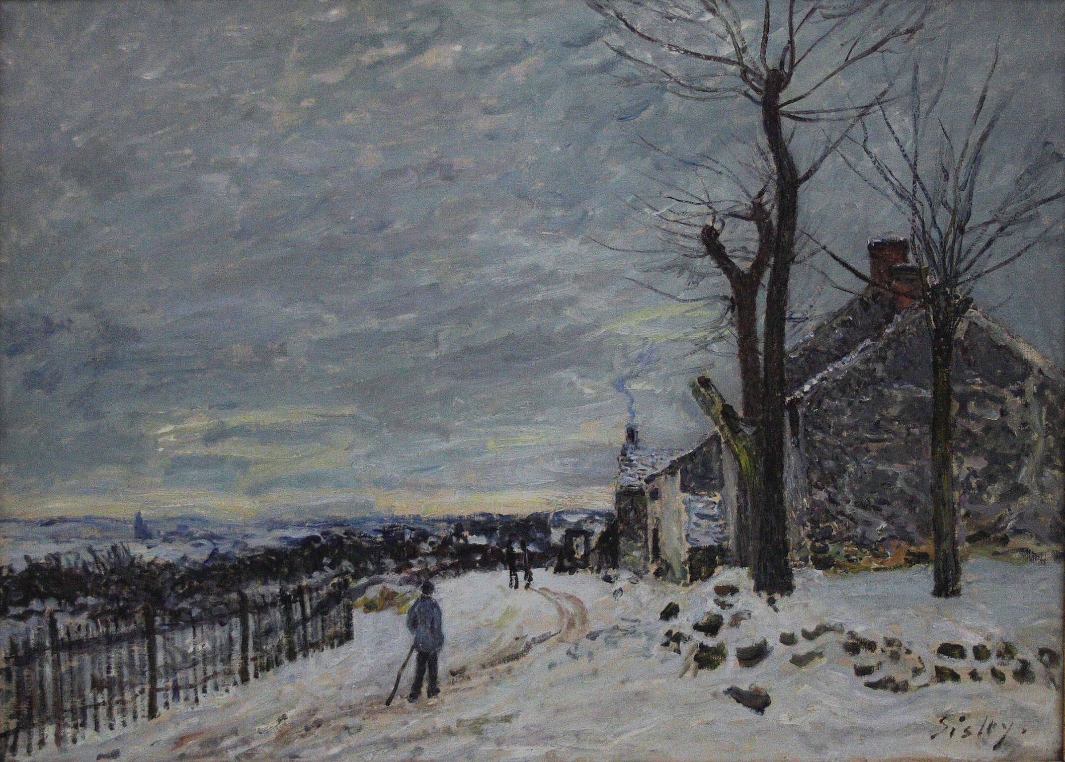Reproduction du tableau « Temps de neige à Veneux-Nadon - Alfred Sisley » par Alpha Reproduction en peinture à l’huile
