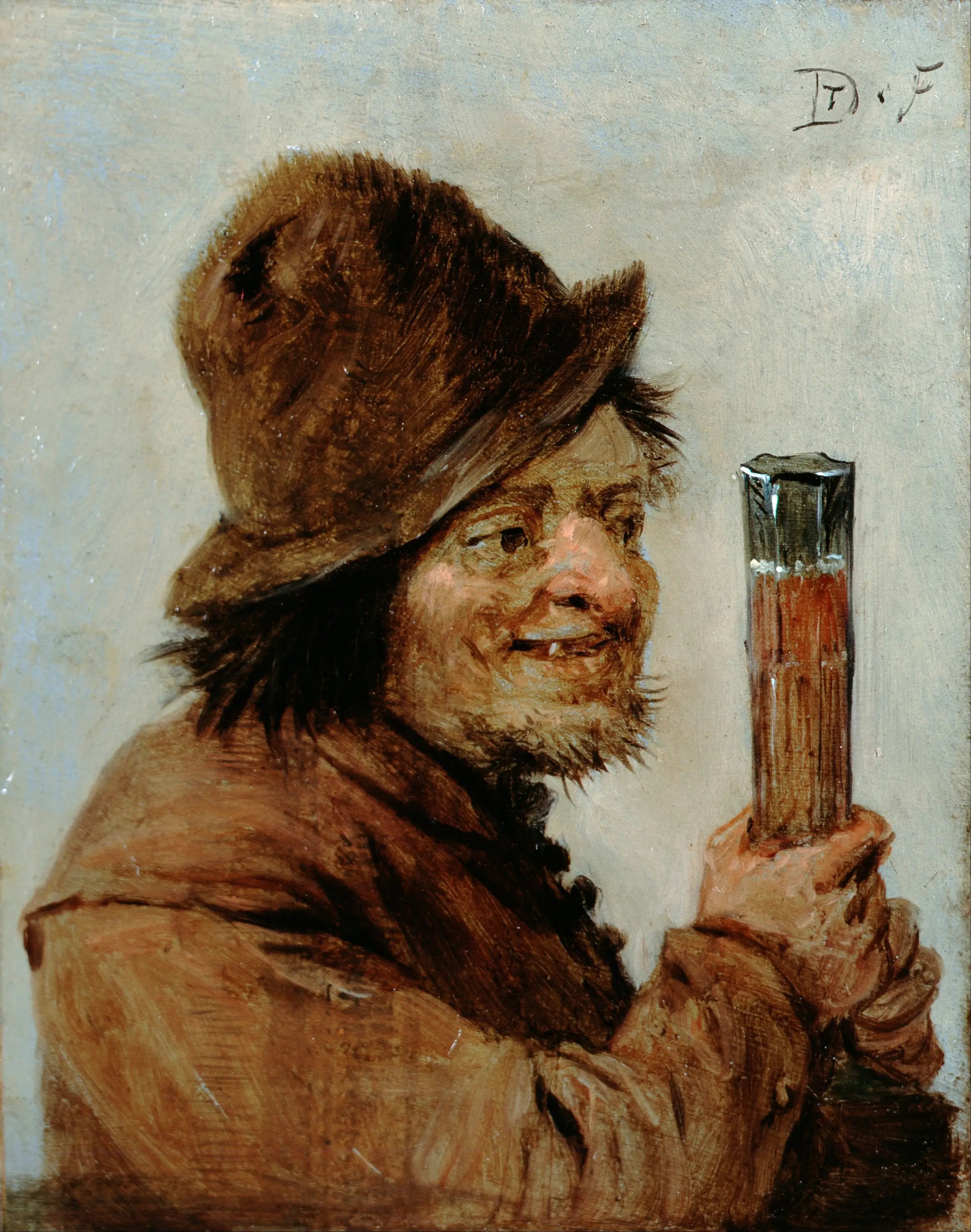 Un paysan tenant un verre - David Teniers le Jeune - Alpha Reproduction