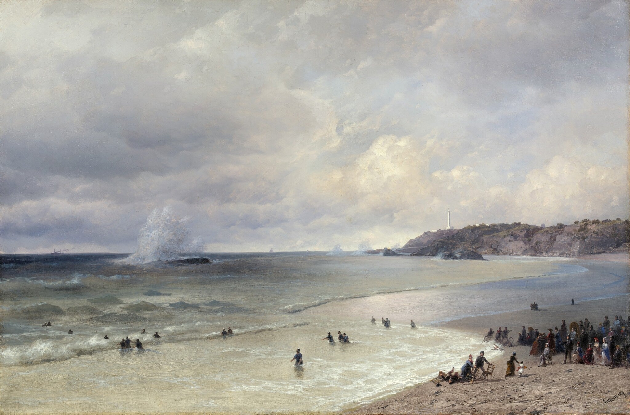 La plage de Biarritz - Ivan Aïvazovski