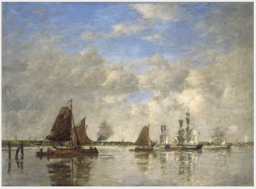 Reproduction du tableau « La Meuse à Dordrecht - Eugène Boudin » par Alpha Reproduction en peinture à l’huile