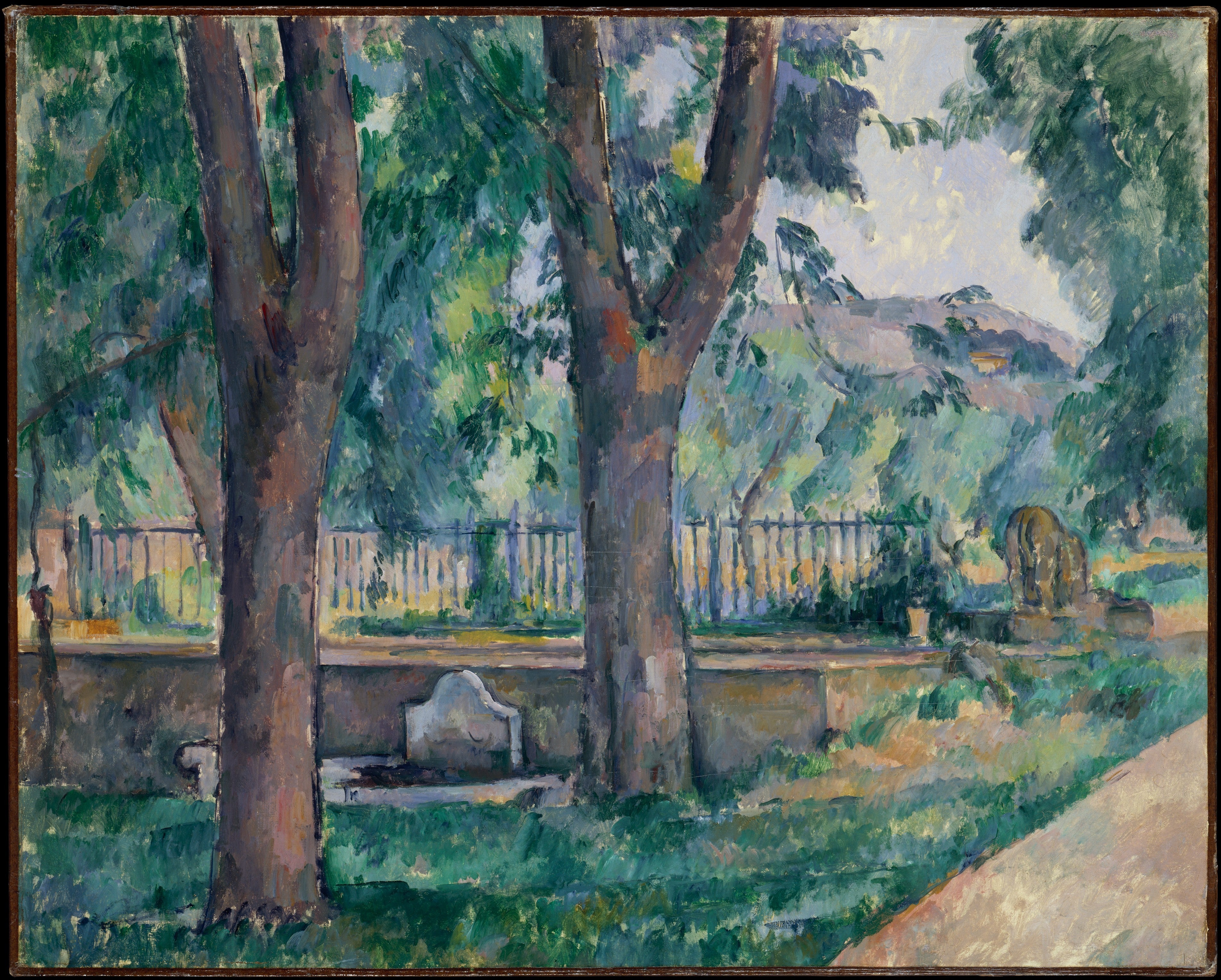 Reproduction du tableau « Bassin et lavoir du Jas de Bouffan - Paul Cézanne » par Alpha Reproduction en peinture à l’huile