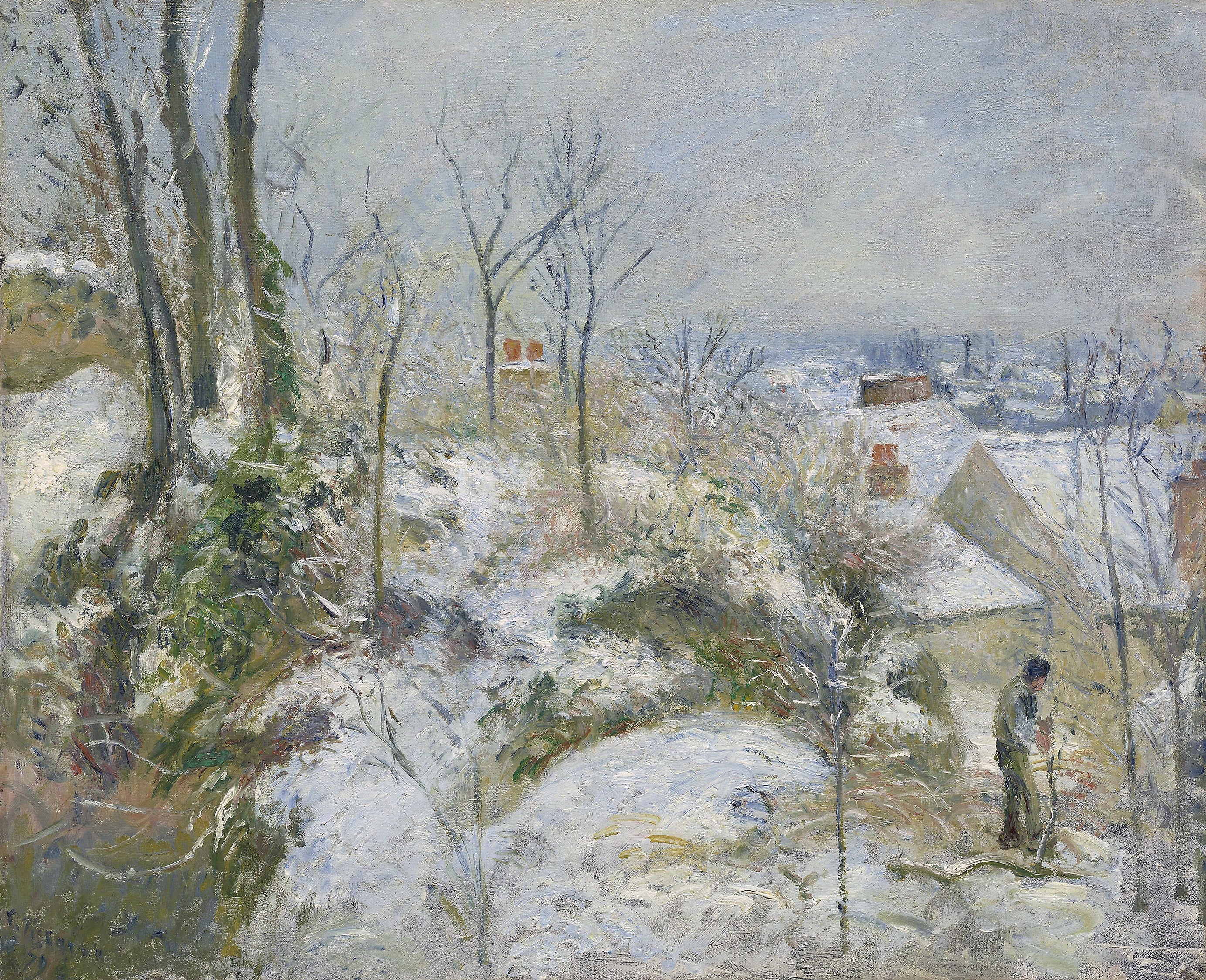 Reproduction du tableau « La Garenne, côte Saint-Denis à Pontoise, effet de neige - Camille Pissarro » par Alpha Reproduction en peinture à l’huile
