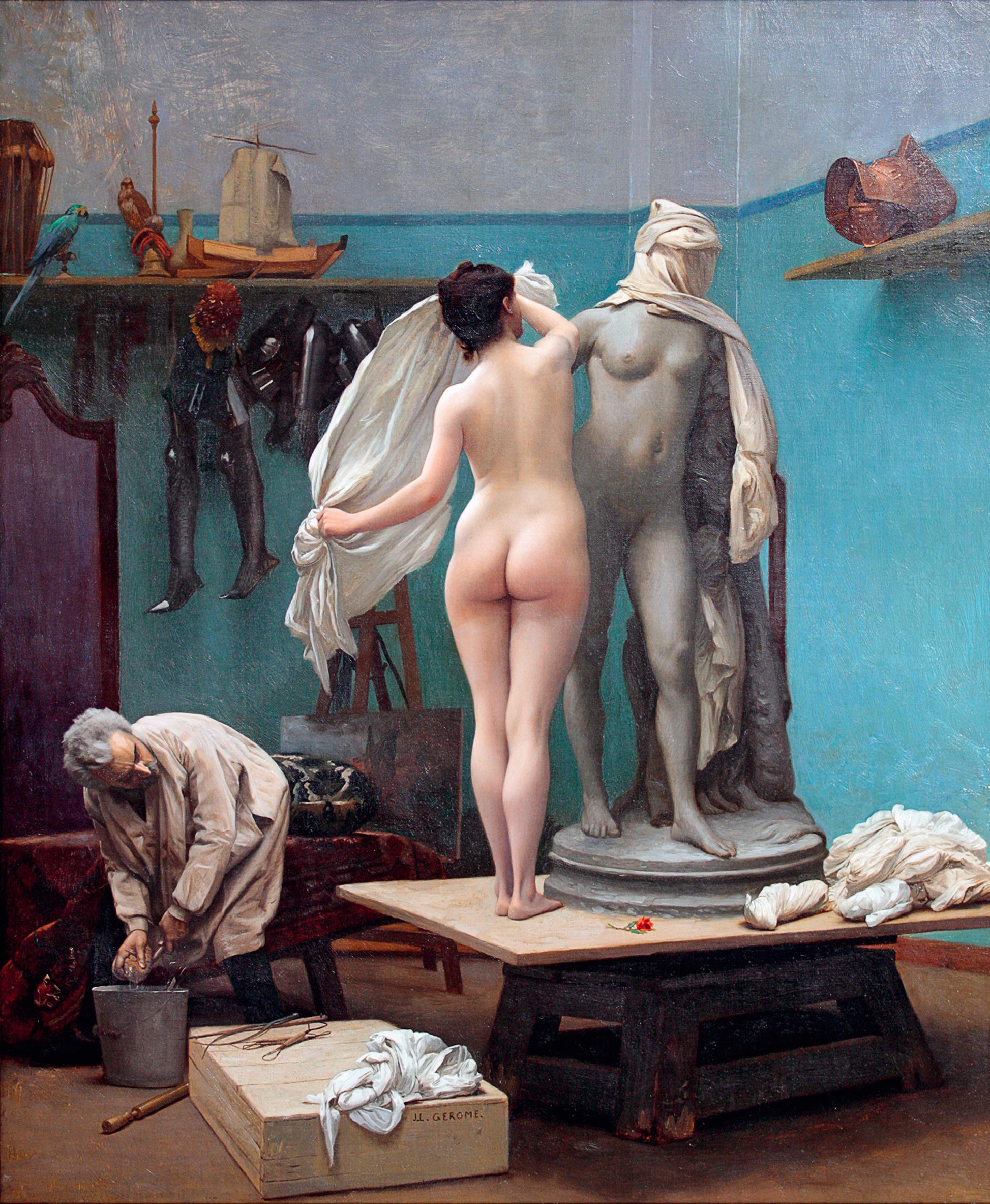 Reproduction du tableau « La Fin de séance - Jean-Léon Gérôme » par Alpha Reproduction en peinture à l’huile