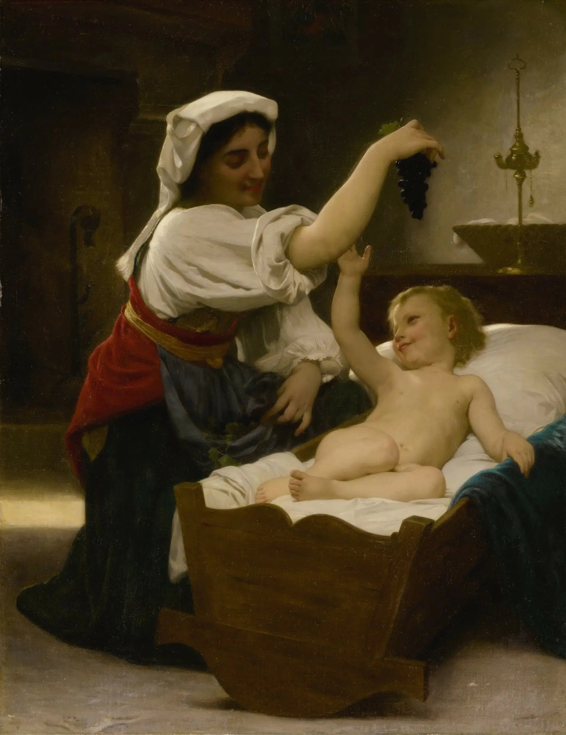 Reproduction du tableau « La grappe de raisin (première réduction) - Bouguereau » par Alpha Reproduction en peinture à l’huile