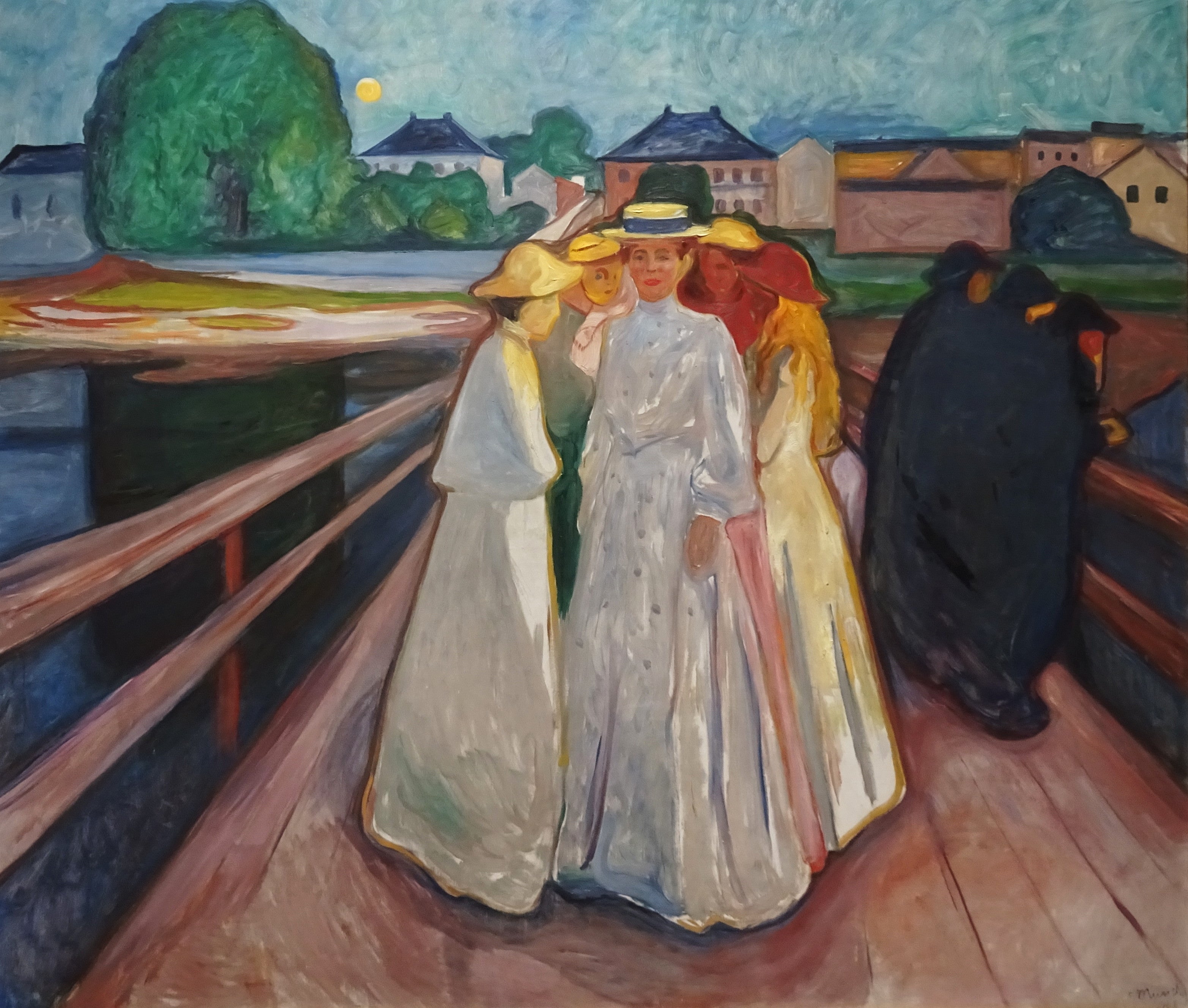 Reproduction du tableau « Les Femmes sur le pont - Edvard Munch » par Alpha Reproduction en peinture à l’huile