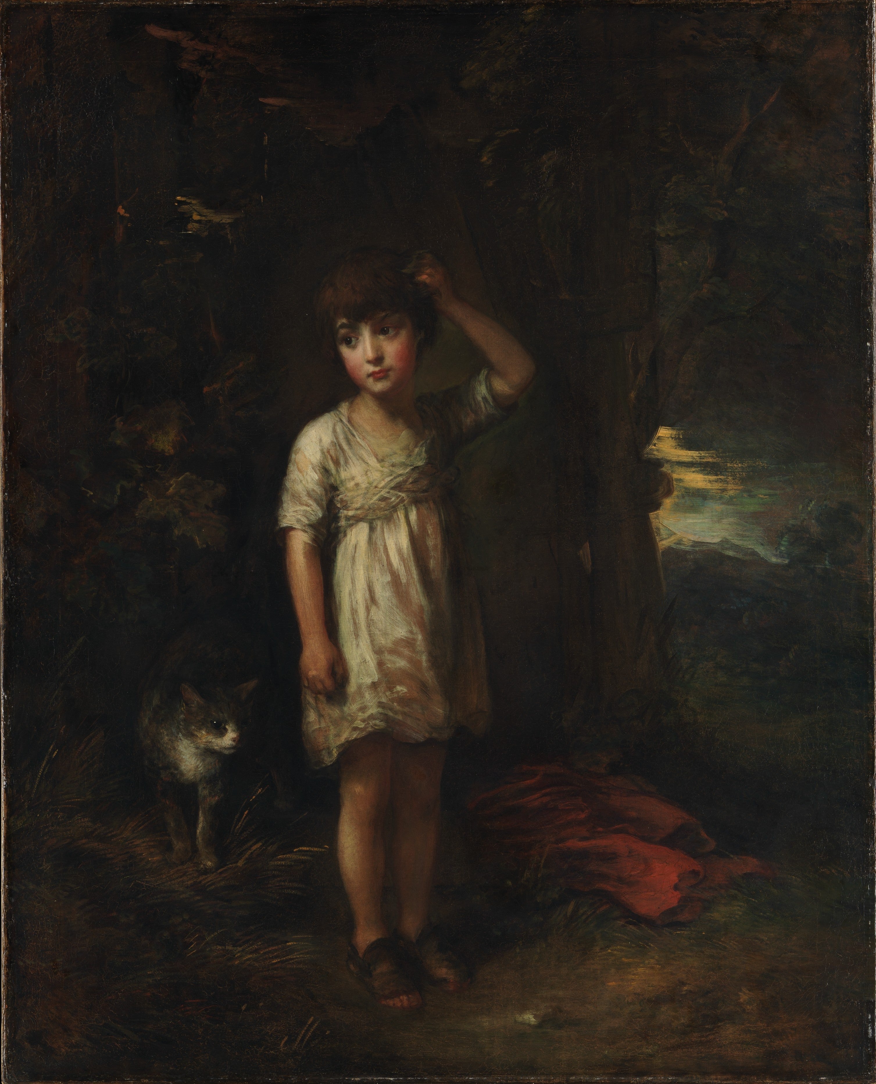 Un garçon avec un chat — Matin - Thomas Gainsborough - Alpha Reproduction