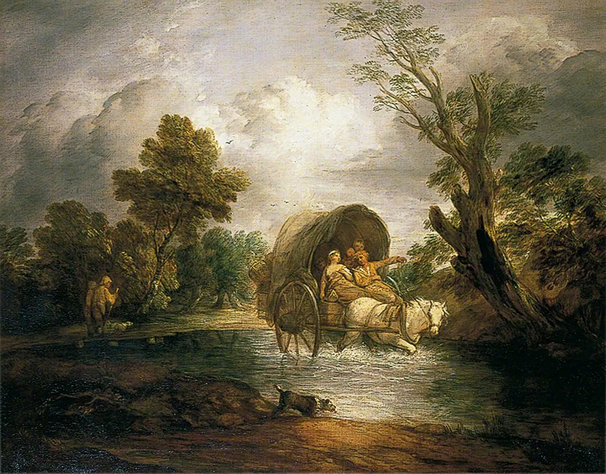 Chariot de campagne traversant un gué - Thomas Gainsborough - Alpha Reproduction