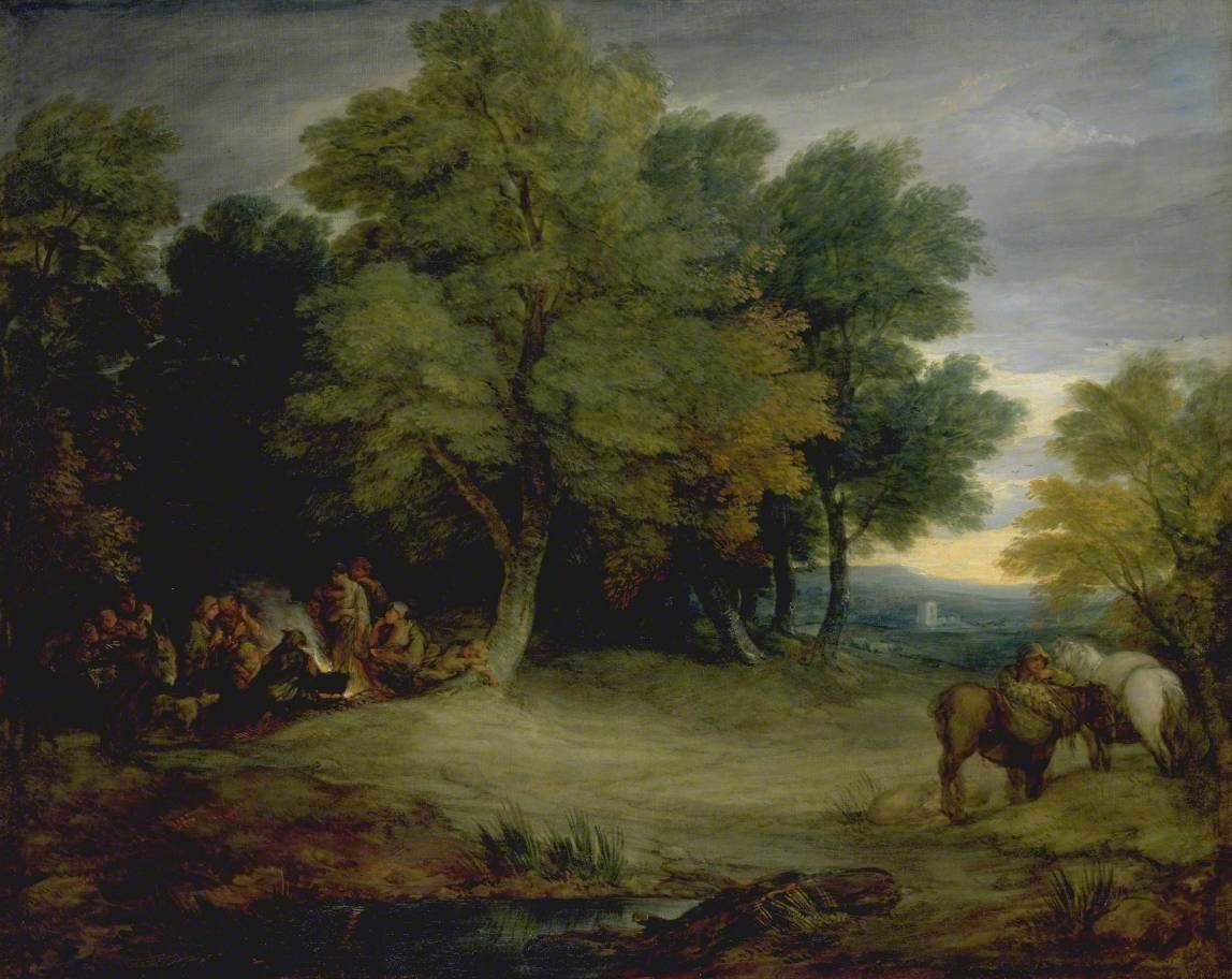 Campement de gitans coucher de soleil - Thomas Gainsborough - Alpha Reproduction