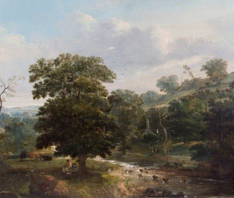 Paysage, ruisseau avec figures - Thomas Gainsborough