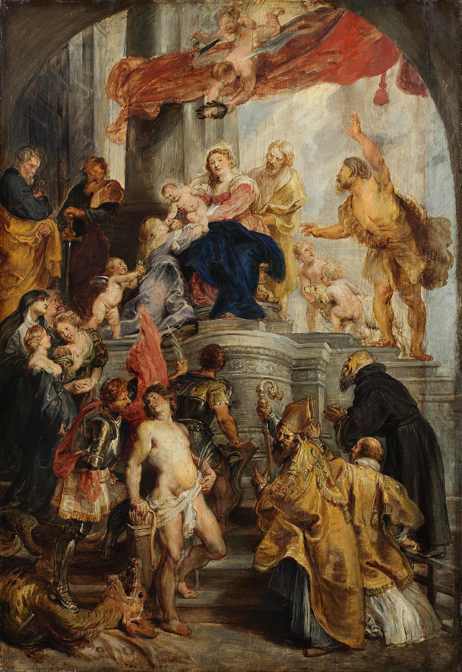 Vierge à l'Enfant en trône et saints - Peter Paul Rubens