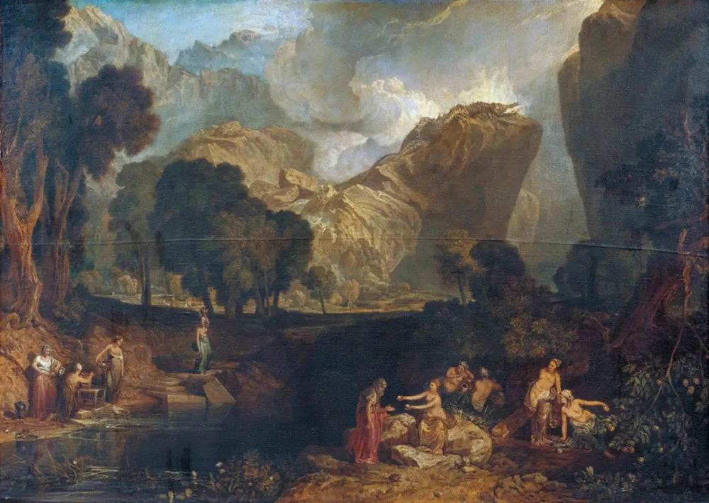 Reproduction du tableau « The Goddess of Discord Choosing the Apple of Contention in the Garden of the Hesperides - J. M. W. Turner » par Alpha Reproduction en peinture à l’huile