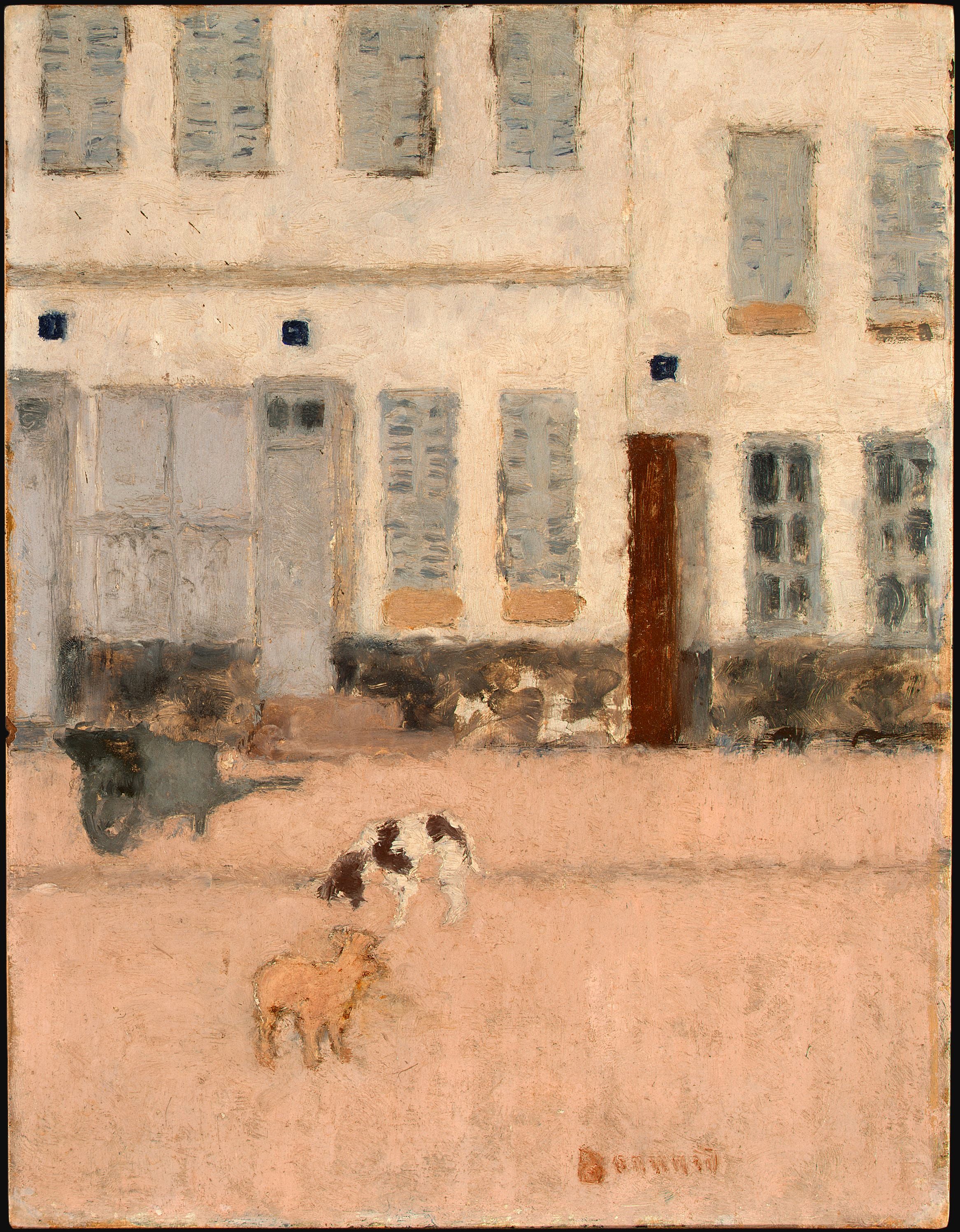 Reproduction du tableau « Deux chiens dans une rue déserte - Pierre Bonnard » par Alpha Reproduction en peinture à l’huile
