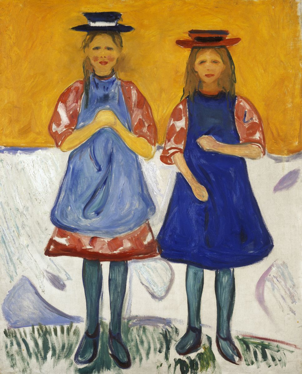 Reproduction du tableau « Deux Filles au tablier bleu - Edvard Munch » par Alpha Reproduction en peinture à l’huile