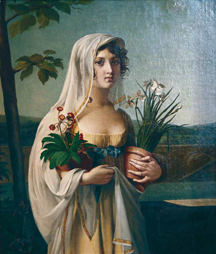 Une jeune fille portant deux pots de fleurs - Marie-Guillemine Benoist