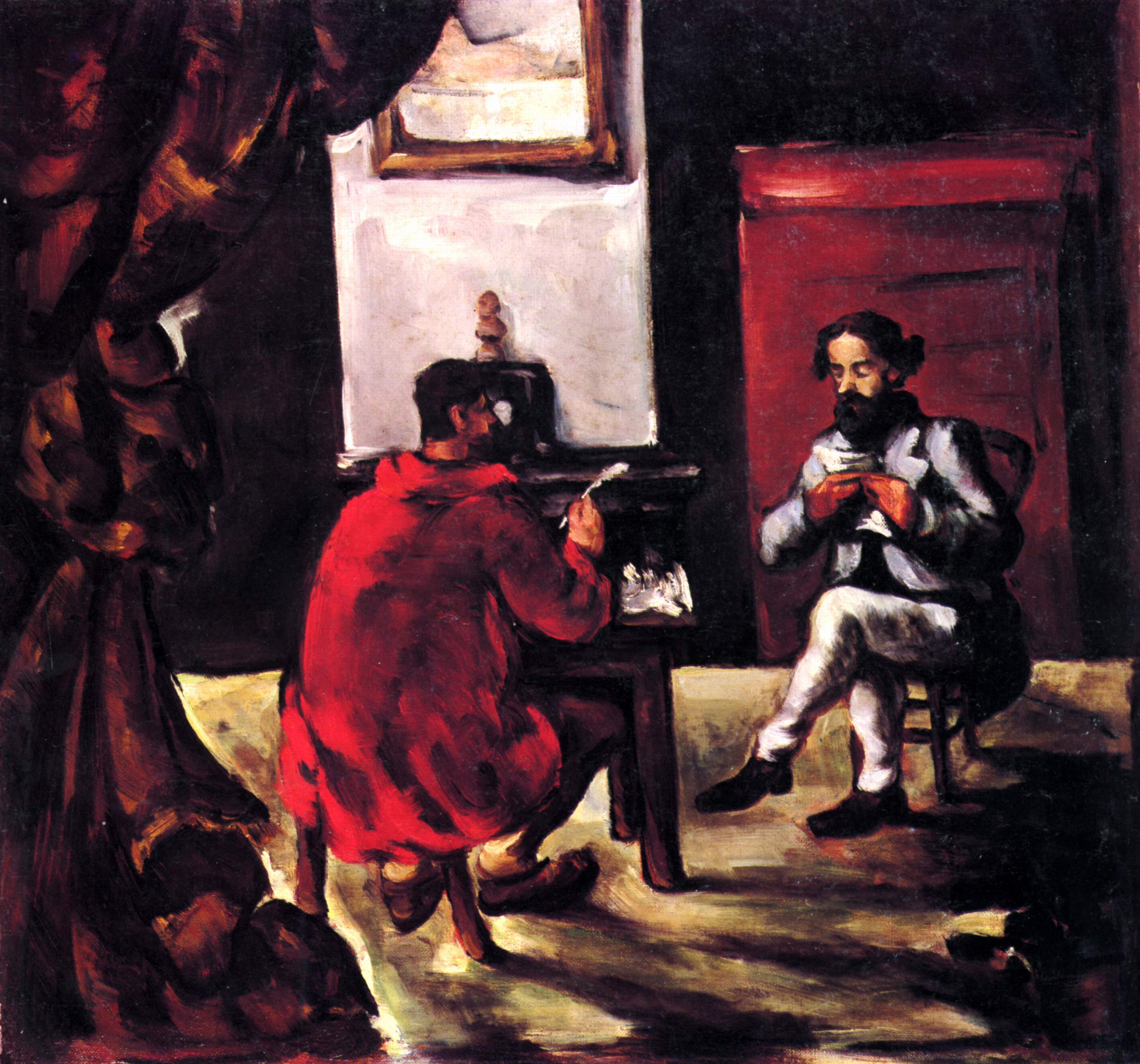 Reproduction du tableau « Une lecture de Paul Alexis chez Zola - Paul Cézanne » par Alpha Reproduction en peinture à l’huile