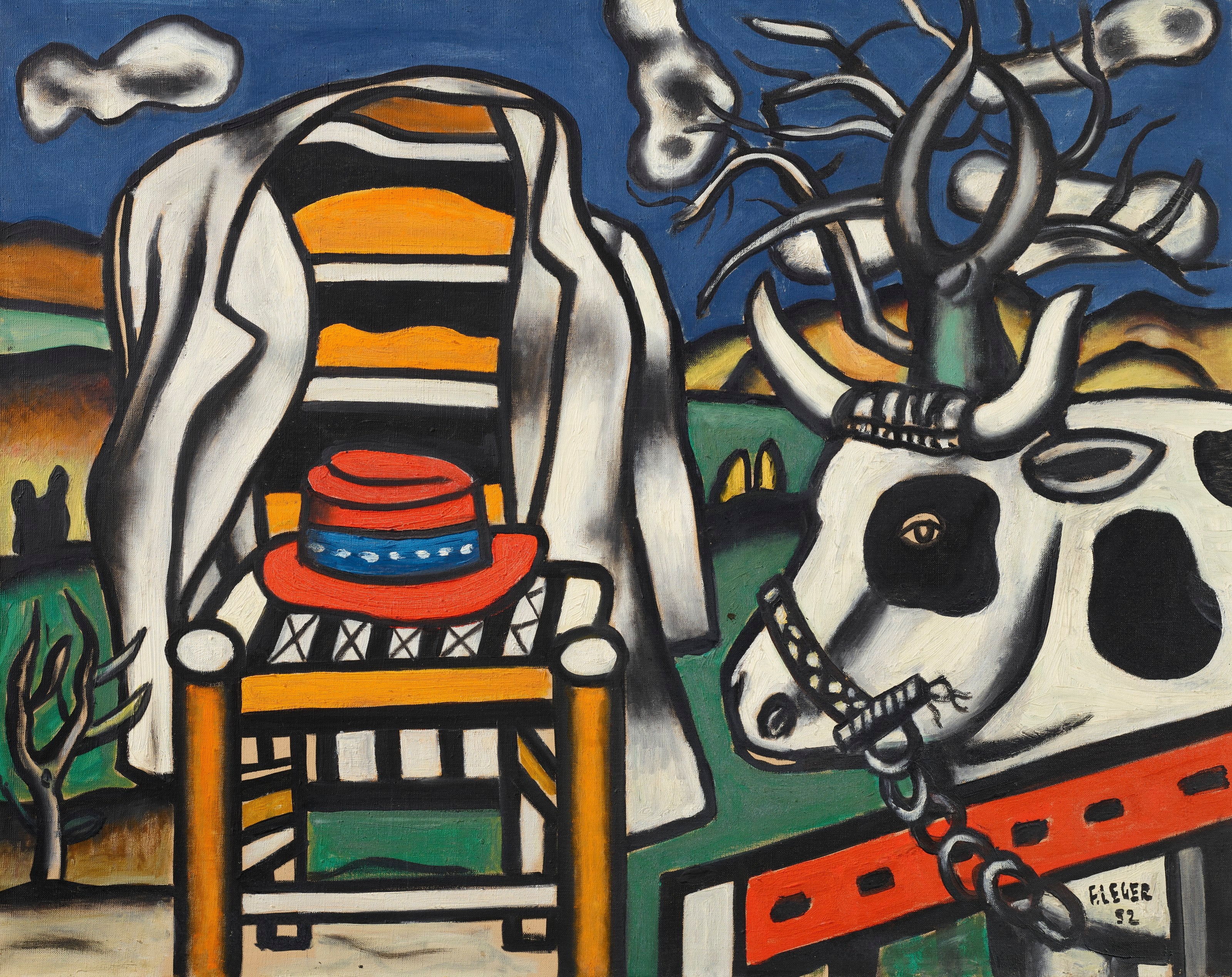 Une vache et un chapeau rouge - Fernand Léger