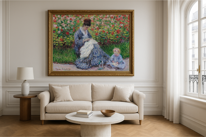 🌼 Камиль Моне и ребёнок в саду – Клод Моне (1875)
