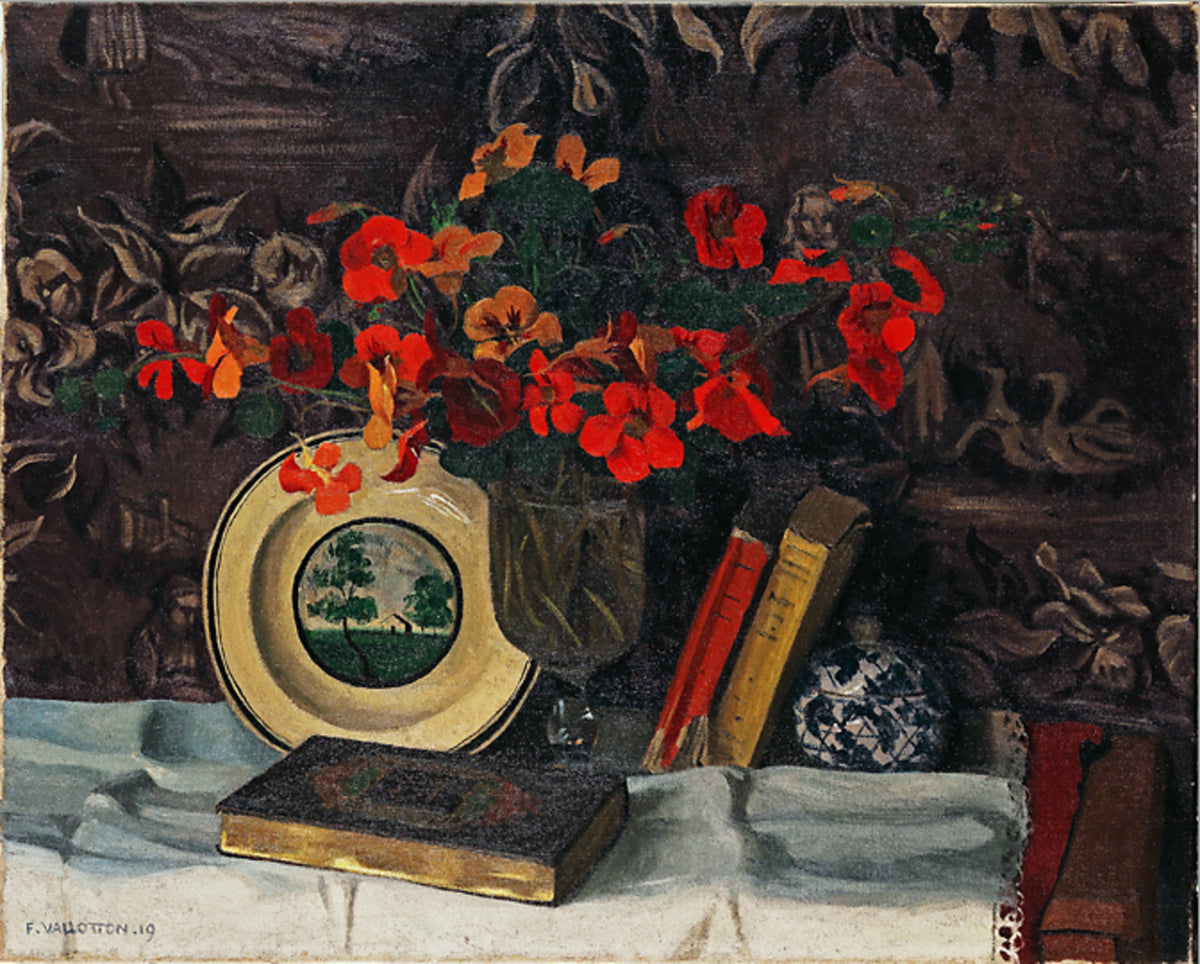 Capucines, fond violet - Félix Vallotton