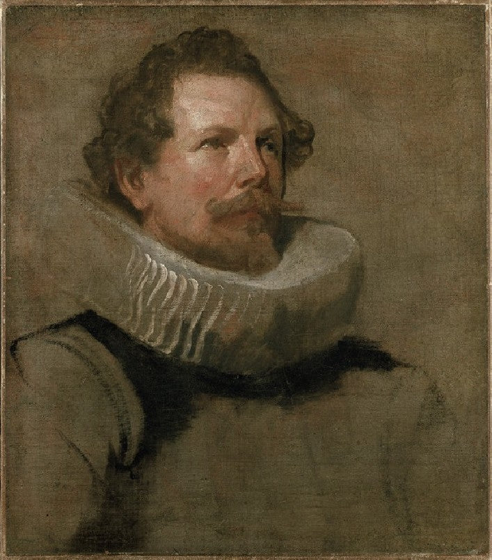 Tête d'un homme barbu portant une fraise à roue - Antoine van Dyck