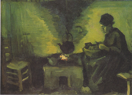 Reproduction du tableau « Paysanne près de l'âtre - Vincent van Gogh » par Alpha Reproduction en peinture à l’huile