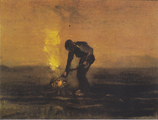 Reproduction du tableau « Paysan brûlant des mauvaises herbes - Vincent van Gogh » par Alpha Reproduction en peinture à l’huile