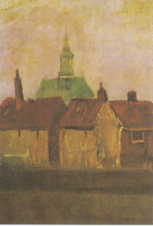 Reproduction du tableau « La nouvelle église et les vieilles maisons de La Haye - Vincent van Gogh » par Alpha Reproduction en peinture à l’huile