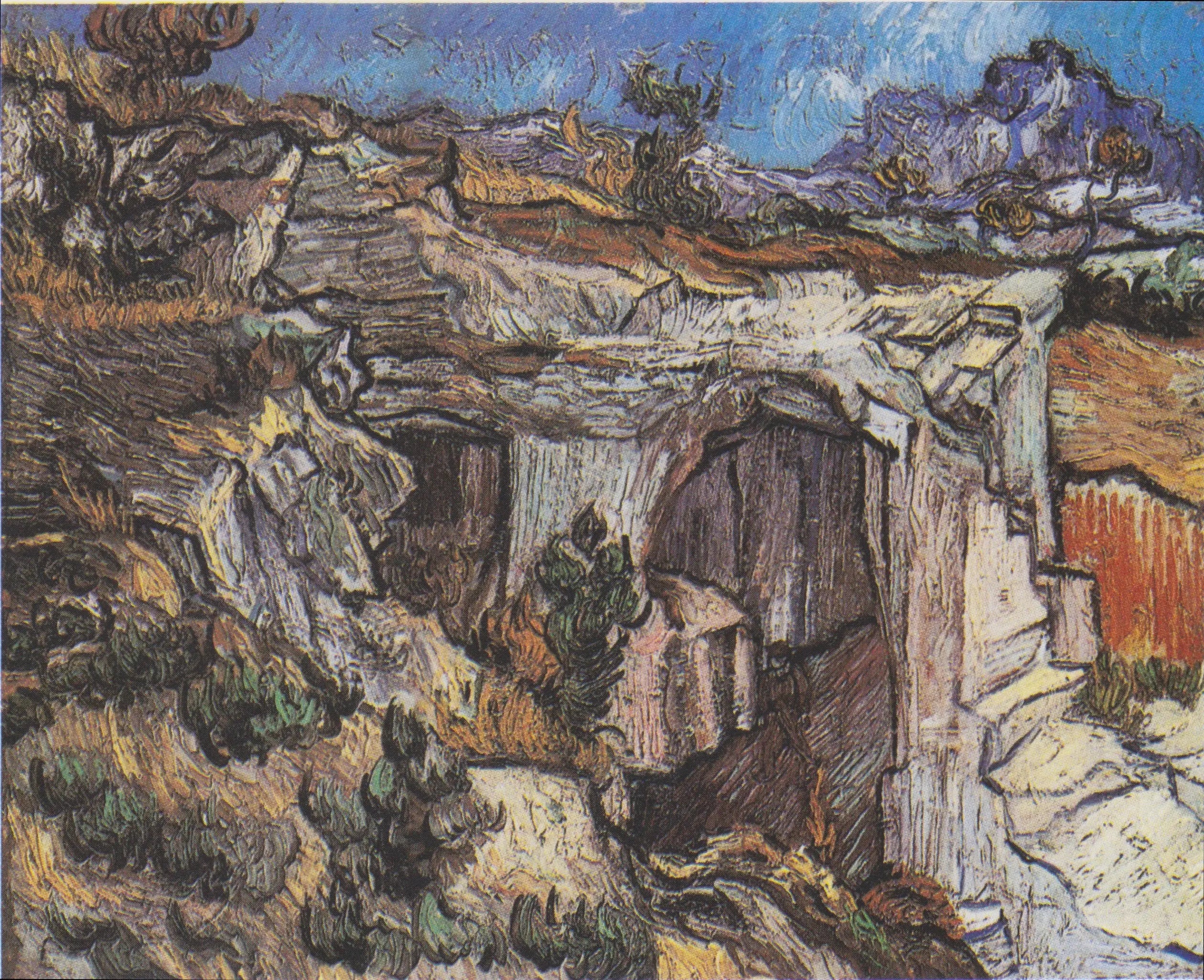 Reproduction du tableau « Entrée d'une carrière près de Saint-Rémy - Vincent van Gogh » par Alpha Reproduction en peinture à l’huile