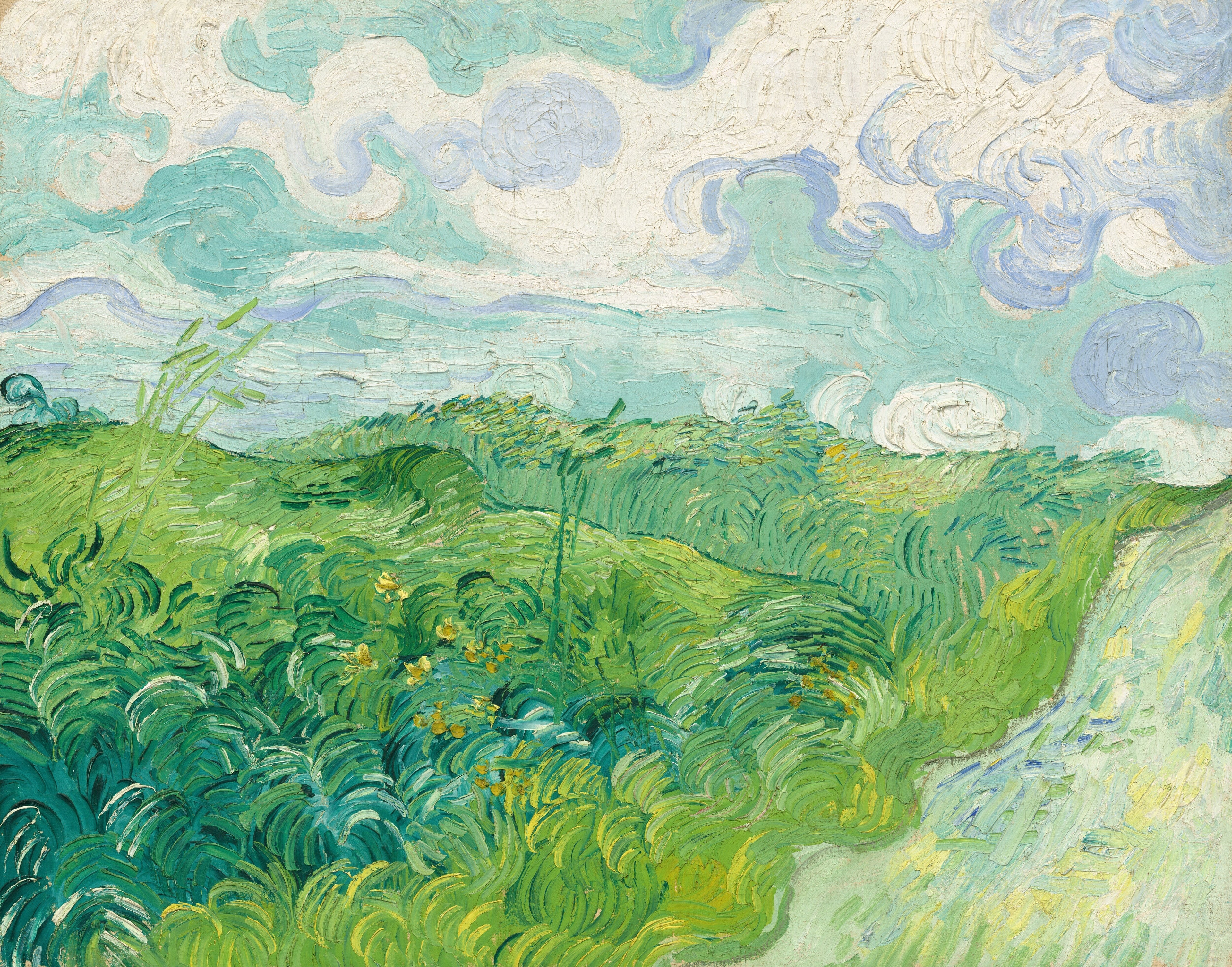 Reproduction du tableau « Champs de blé verts, Auvers - Vincent van Gogh » par Alpha Reproduction en peinture à l’huile