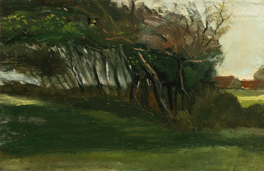 Reproduction du tableau « Paysage avec des arbres soufflés par le vent - Vincent van Gogh » par Alpha Reproduction en peinture à l’huile