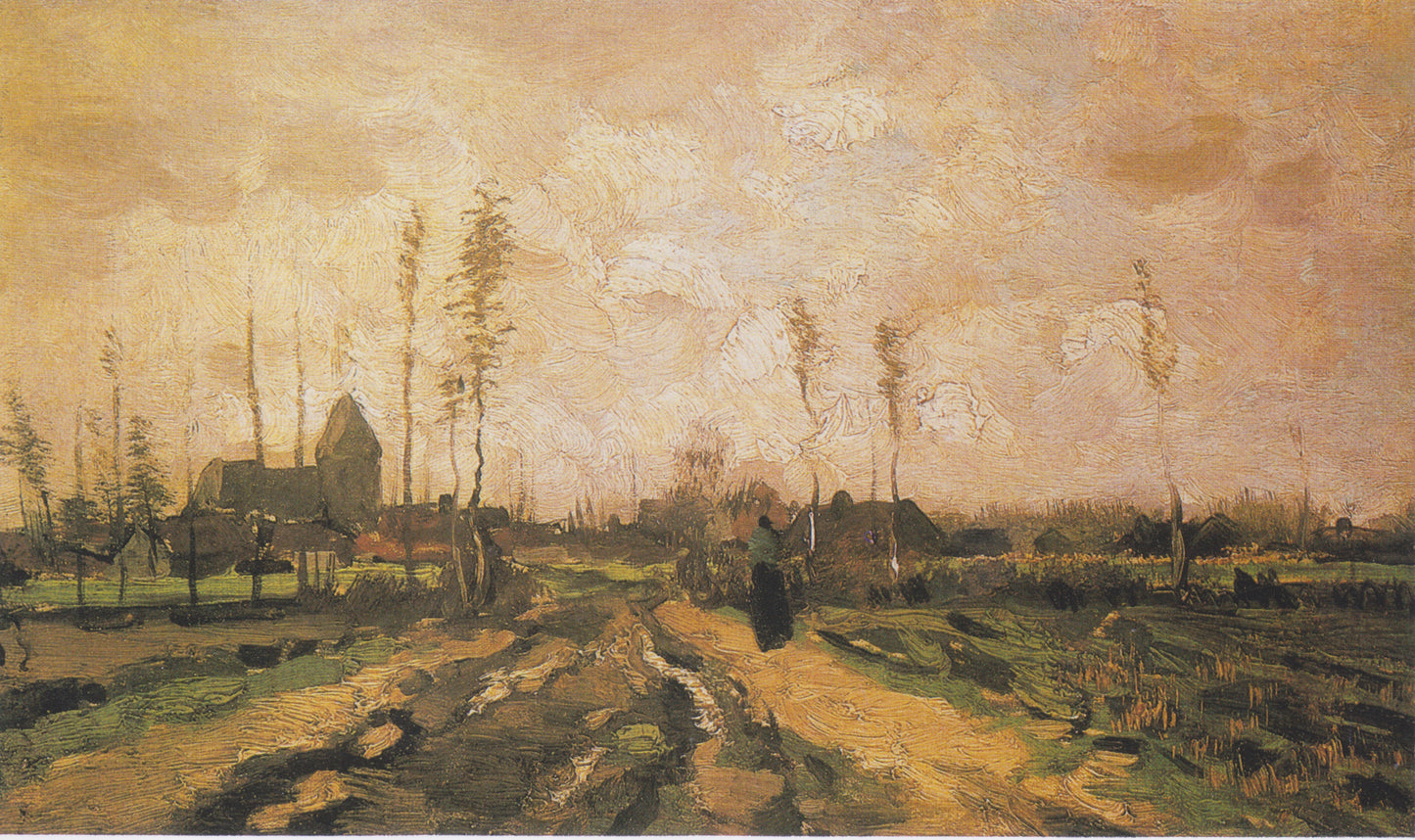 Reproduction du tableau « Paysage avec église et maisons - Vincent van Gogh » par Alpha Reproduction en peinture à l’huile
