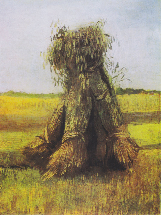Reproduction du tableau « Gerbes de blé dans un champ - Vincent van Gogh » par Alpha Reproduction en peinture à l’huile
