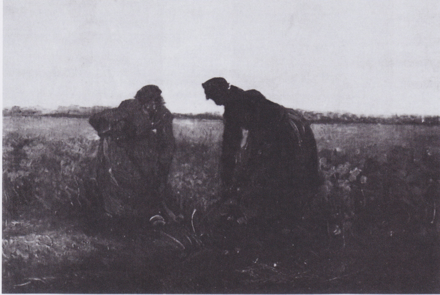 Reproduction du tableau « Deux paysannes creusant - Vincent van Gogh » par Alpha Reproduction en peinture à l’huile