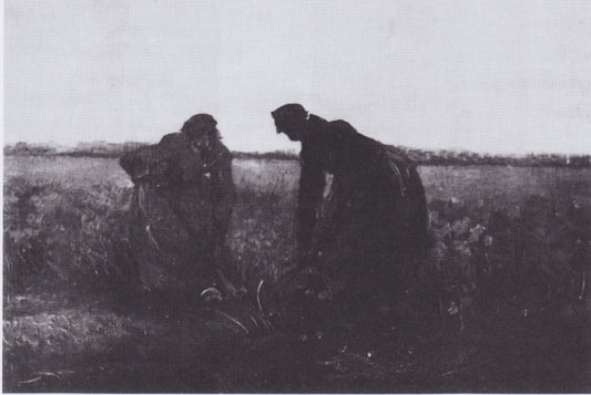 Reproduction du tableau « Deux paysannes creusant - Vincent van Gogh » par Alpha Reproduction en peinture à l’huile