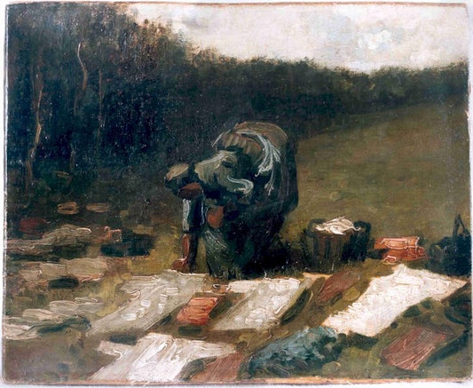 Reproduction du tableau « Paysanne blanchissant - Vincent van Gogh » par Alpha Reproduction en peinture à l’huile