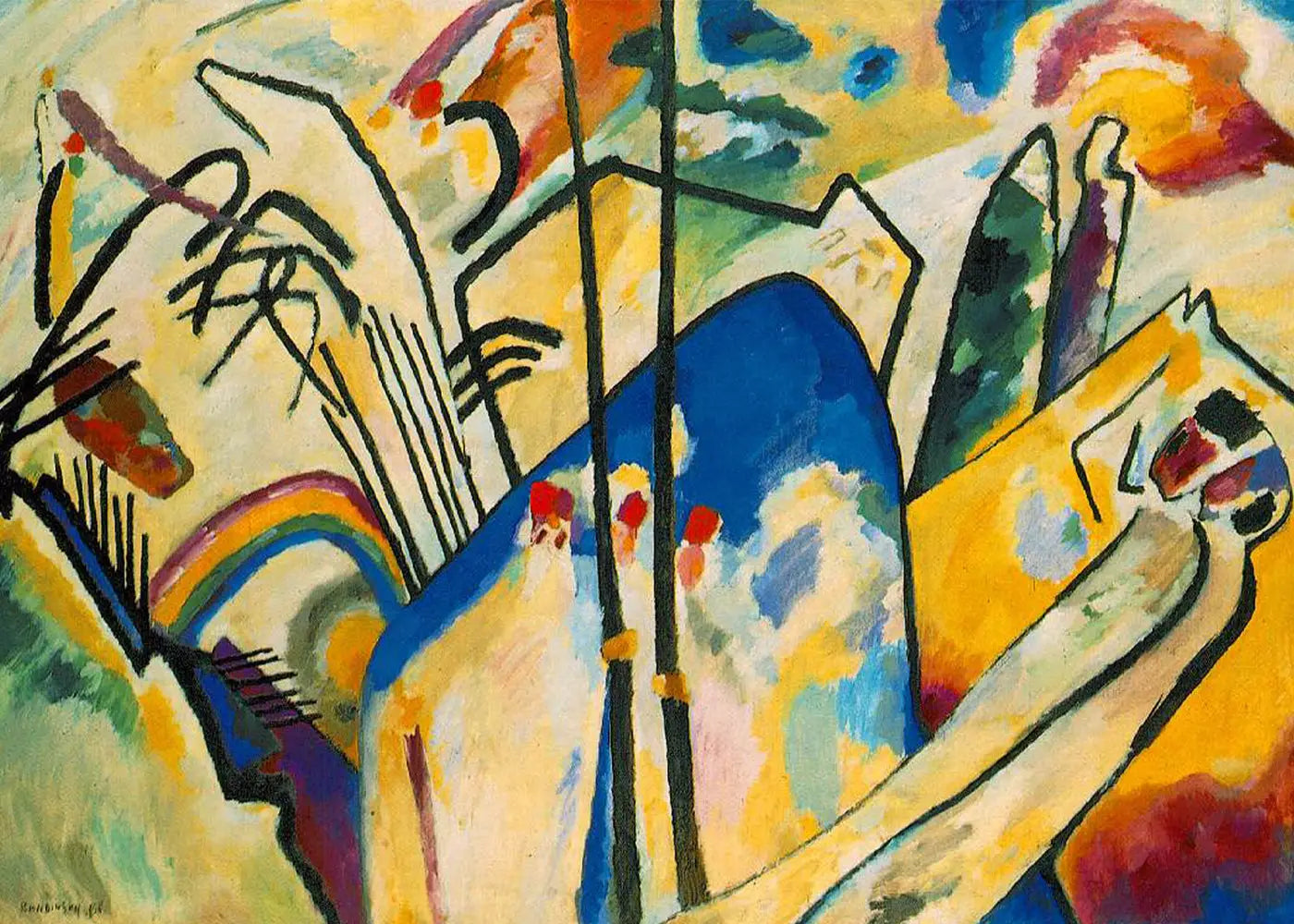 Reproduction du tableau « Composition IV - Vassily Kandinsky » par Alpha Reproduction en peinture à l’huile