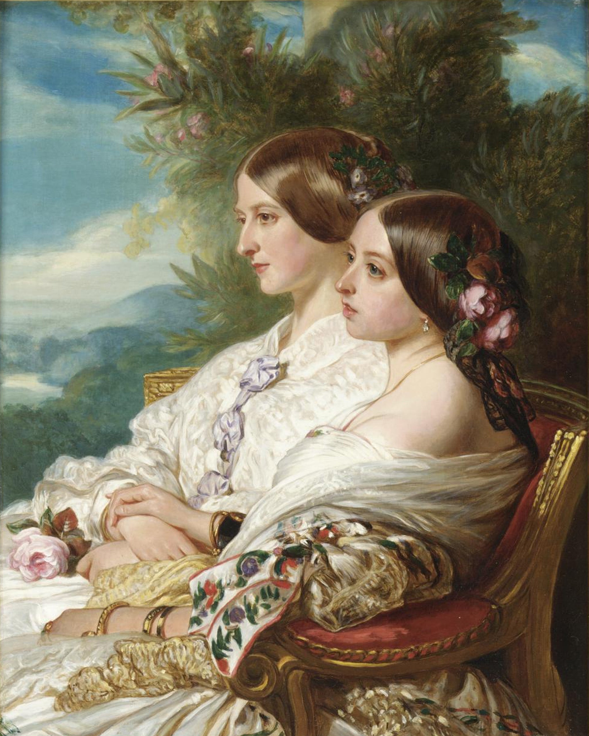 Les cousines : la reine Victoria et Victoire, duchesse de Nemours - Franz Xaver Winterhalter