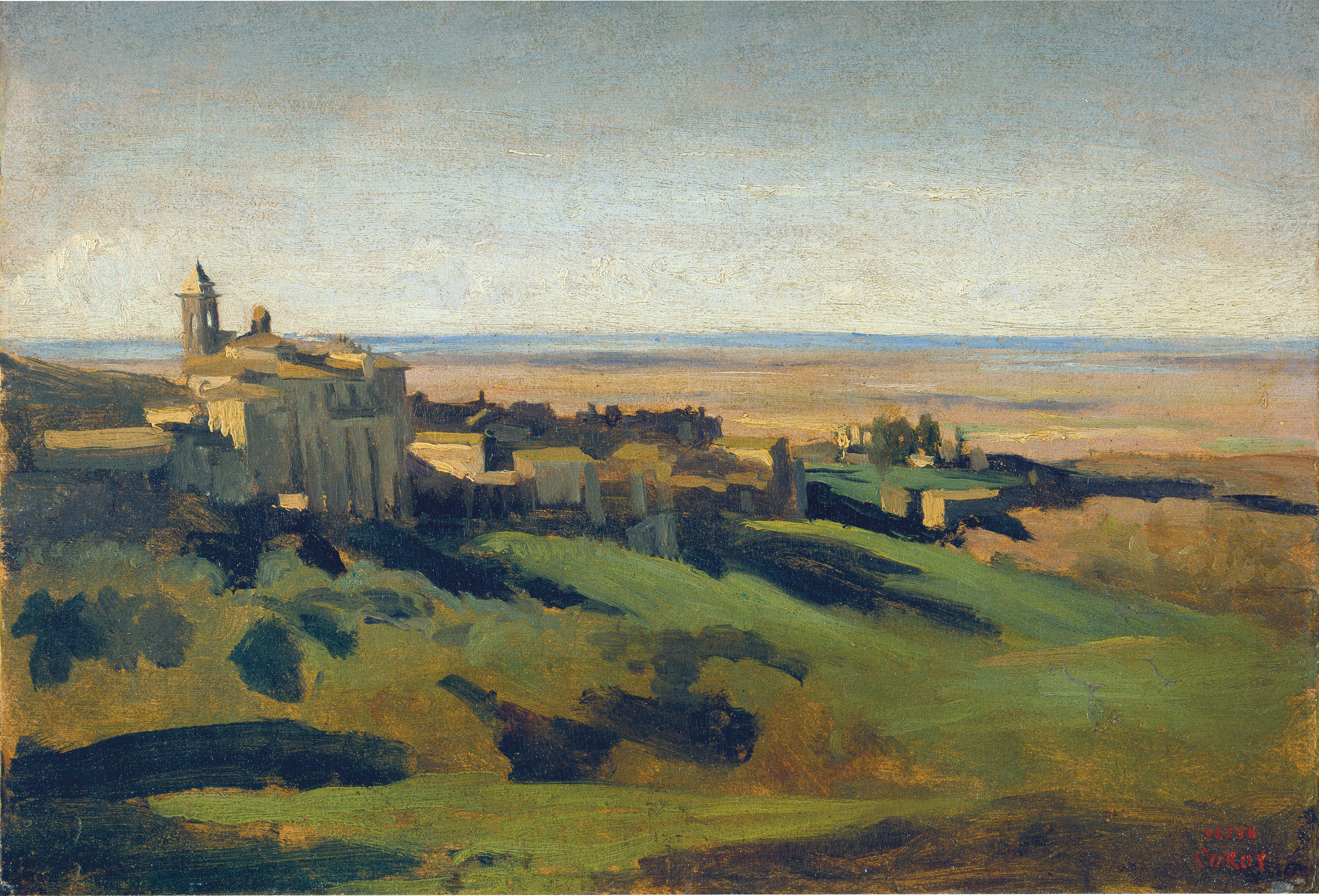 Marino, vue générale. Le matin - Jean-Baptiste Camille Corot