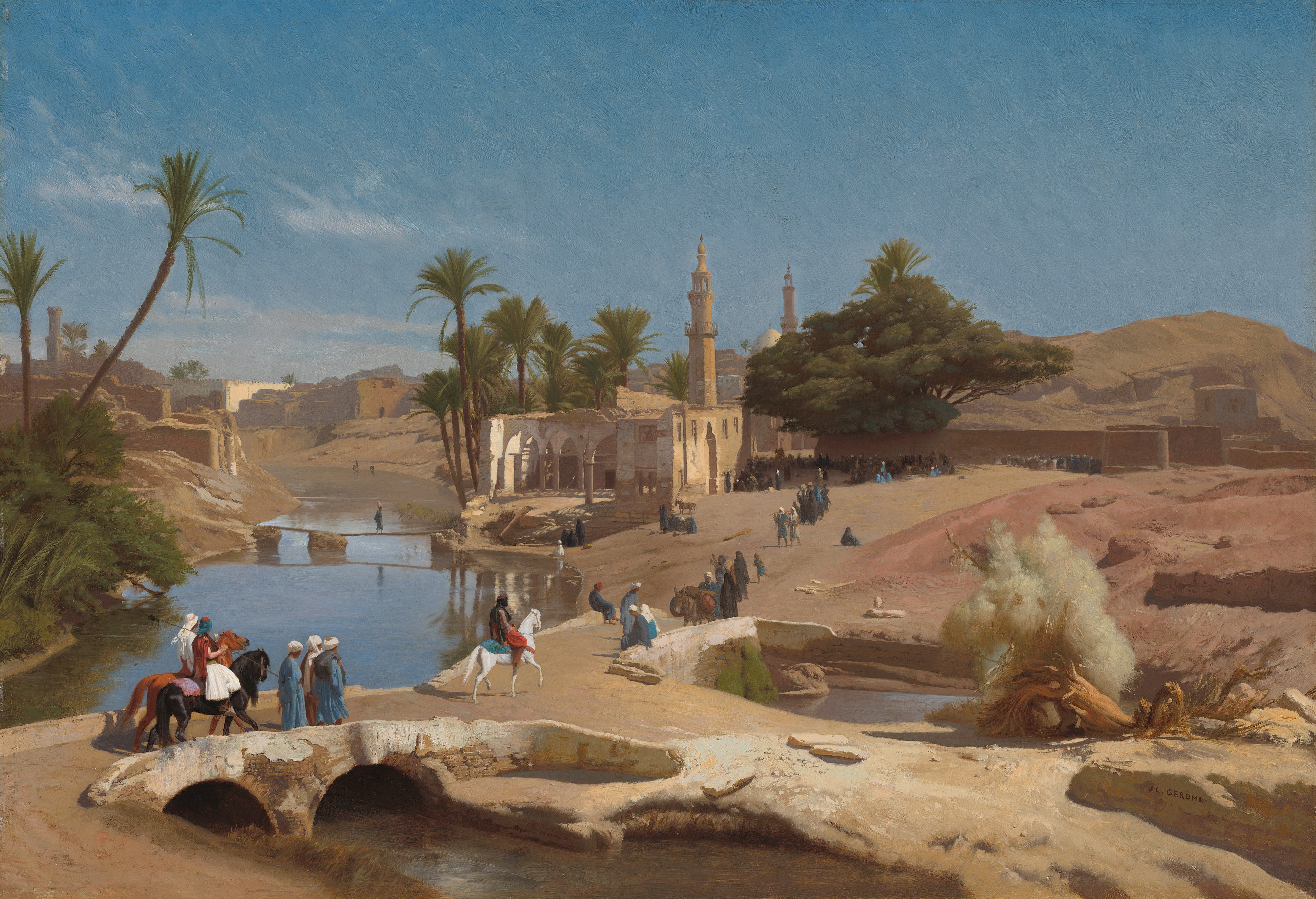 Reproduction du tableau « Vue de Médinet El-Fayoum - Jean-Léon Gérôme » par Alpha Reproduction en peinture à l’huile