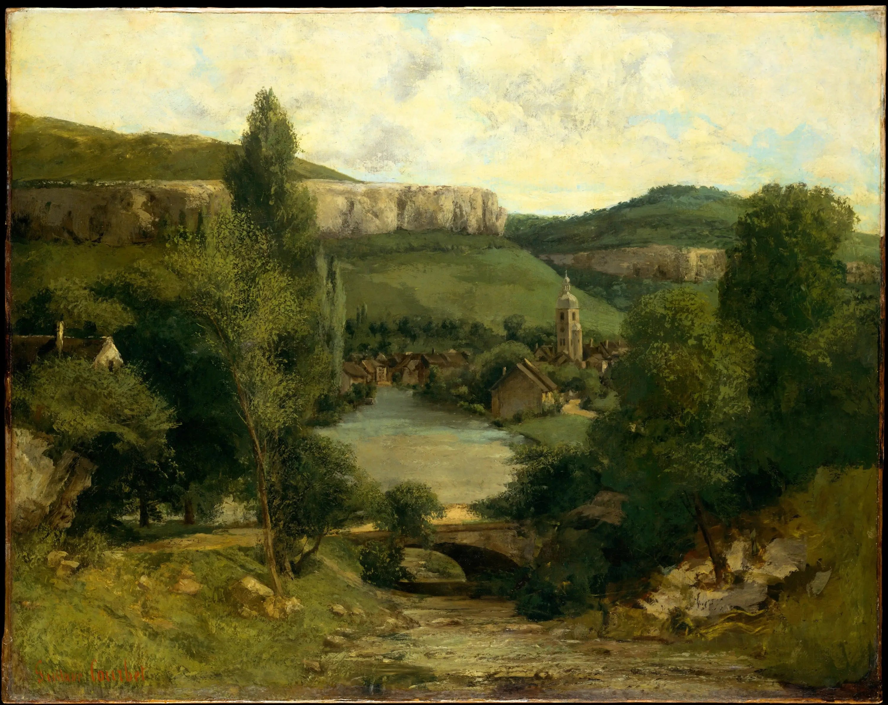 Vue d’Ornans (Le pont sur le ruisseau de Bonneille) - Gustave Courbet - Alpha Reproduction