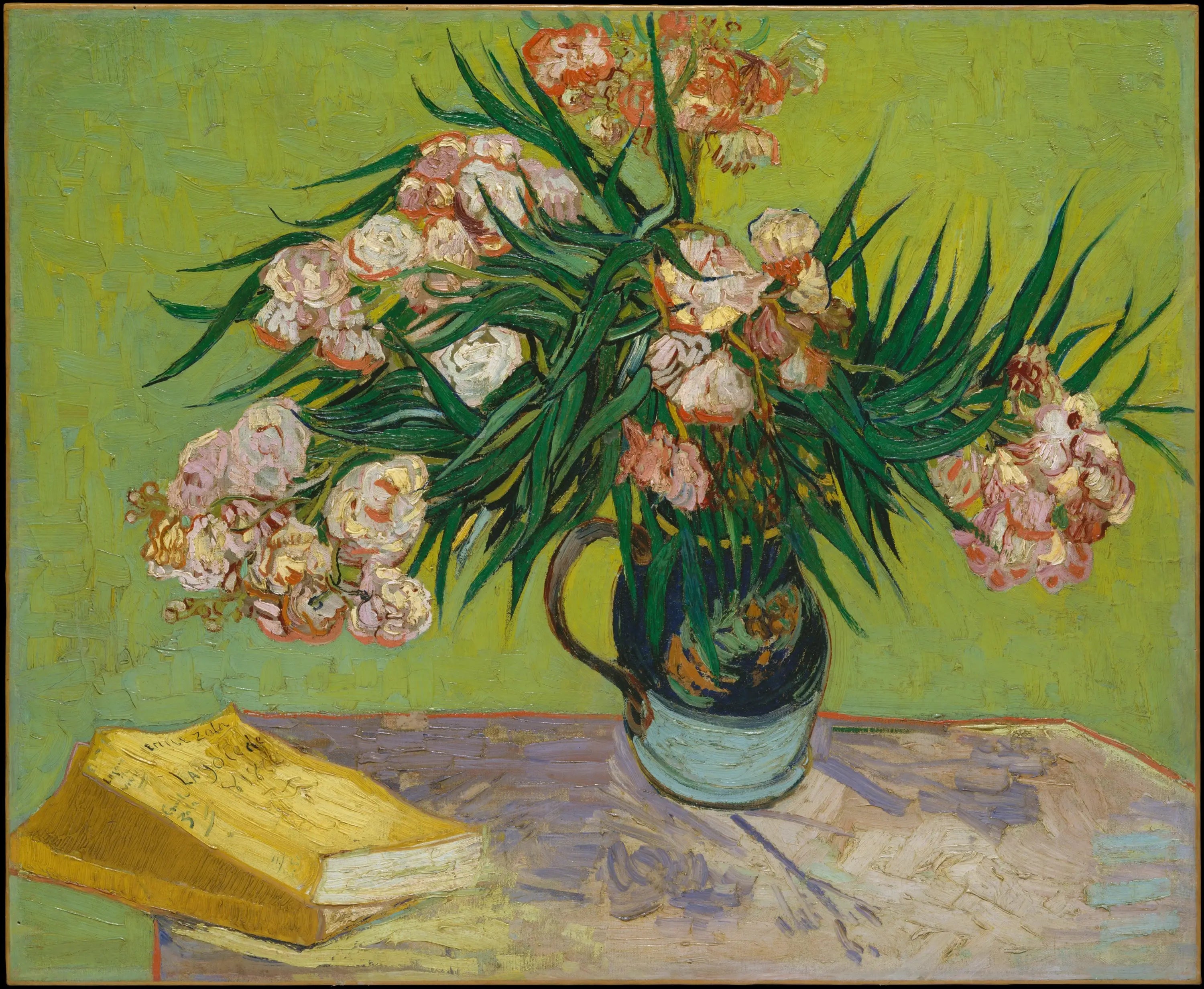Reproduction du tableau « Vase aux lauriers roses - Vincent van Gogh » par Alpha Reproduction en peinture à l’huile