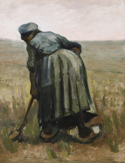 🧑‍🌾 Крестьянка, копающая землю, вид сзади – Винсент ван Гог (1885)