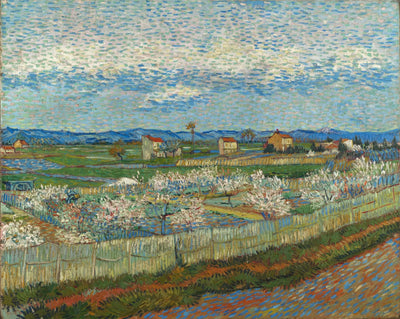 Reproduction du tableau « Pêchers en fleurs - Vincent van Gogh » par Alpha Reproduction en peinture à l’huile