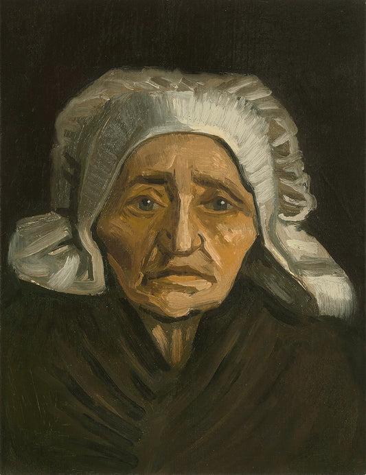 👵 Голова крестьянки в белом головном уборе – Винсент ван Гог (1884)