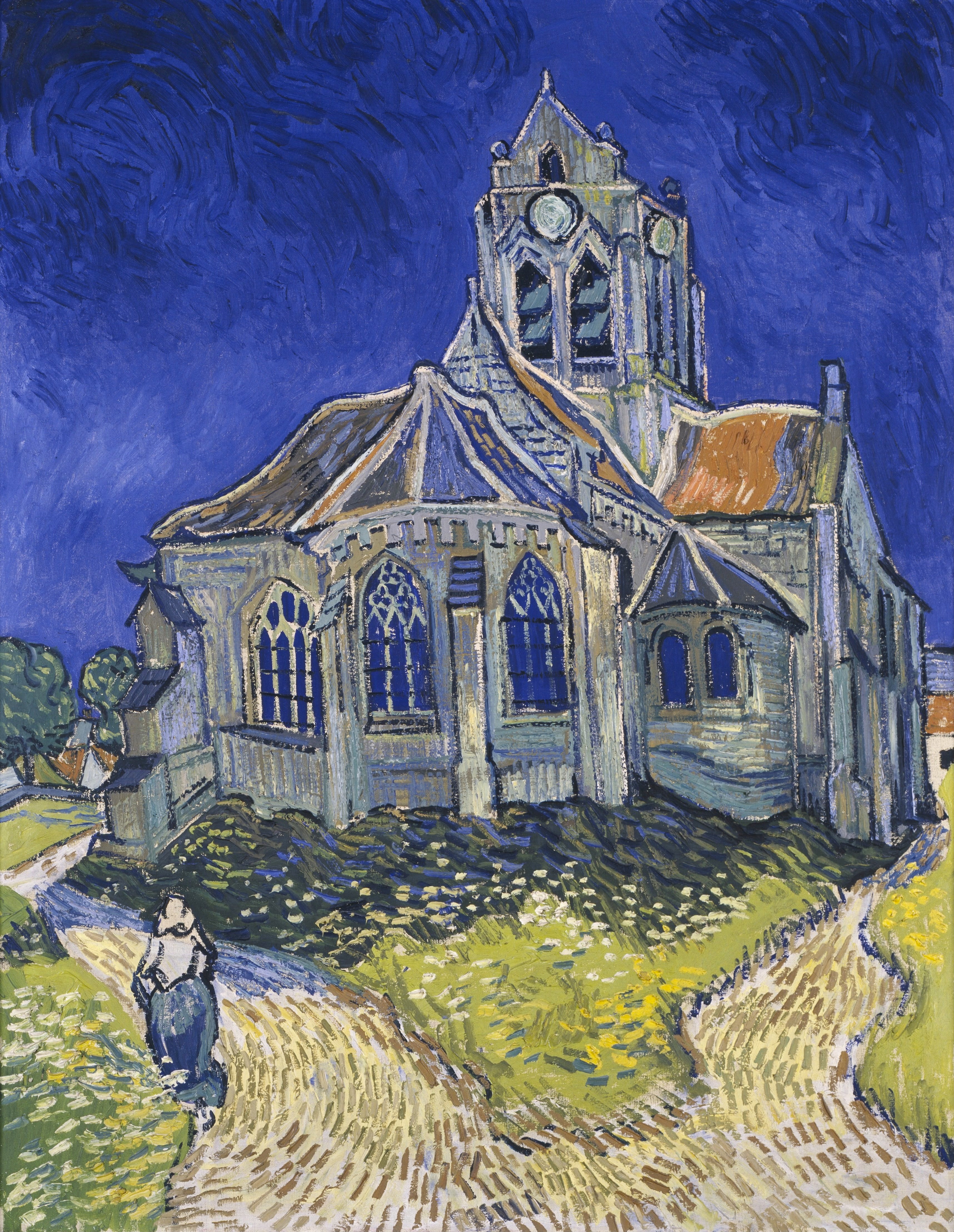 Reproduction du tableau « L'Église d'Auvers-sur-Oise - Vincent van Gogh » par Alpha Reproduction en peinture à l’huile