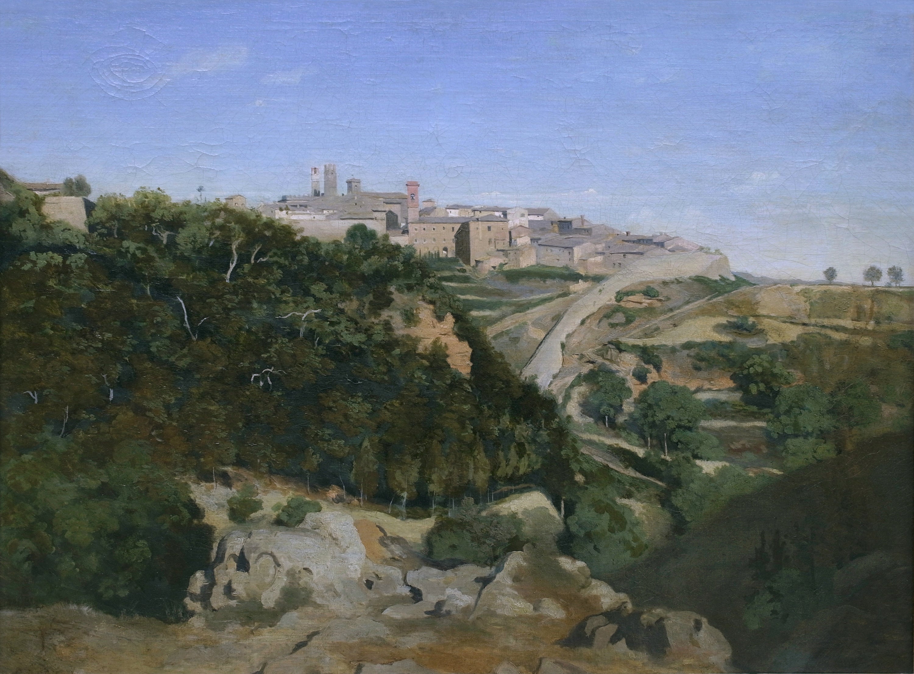 Volterra, la municipalité - Jean-Baptiste Camille Corot