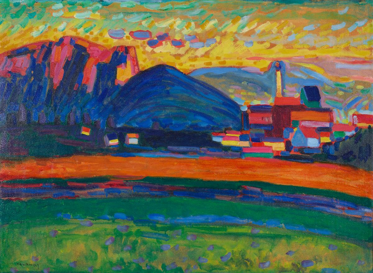 Berglandschaft mit Dorf I - Vassily Kandinsky