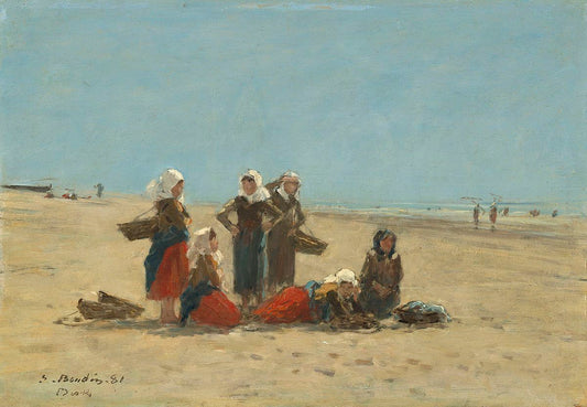 🏖 Женщины на пляже в Беркe – Эжен Буден (1881)