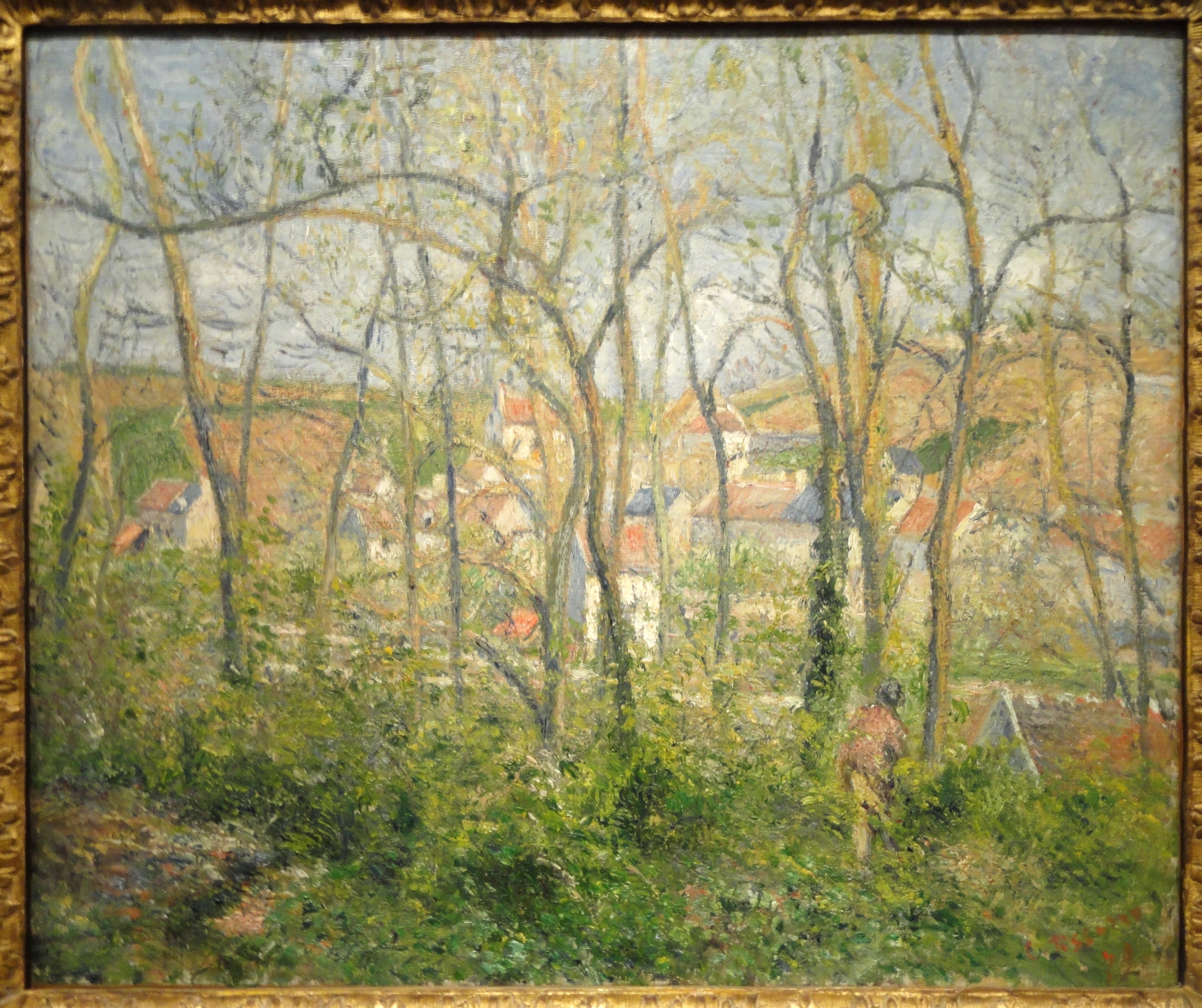 Reproduction du tableau « Vue de l'Hermitage à travers les arbres, Pontoise - Camille Pissarro » par Alpha Reproduction en peinture à l’huile