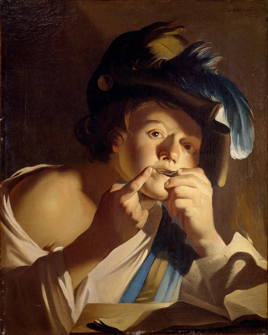 Jeune Garçon jouant de la guimbarde - Dirck van Baburen